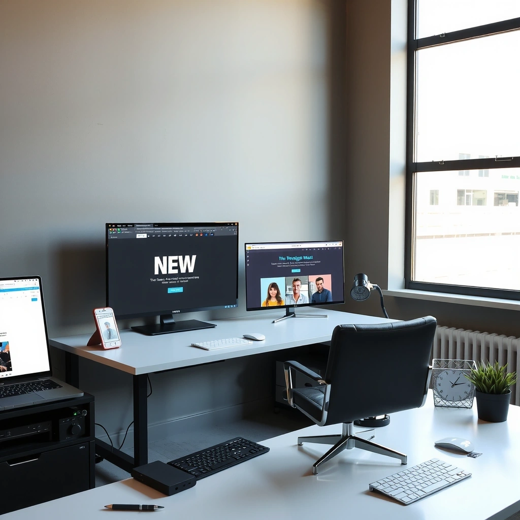 Modern web design workspace