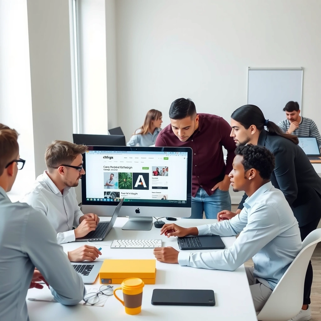 Professional web design team collaboration