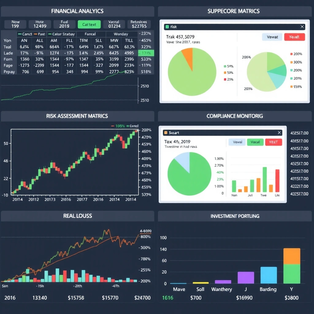 FinanceFlow Analytics dashboard with trading charts, risk assessment tools, and financial data visualization